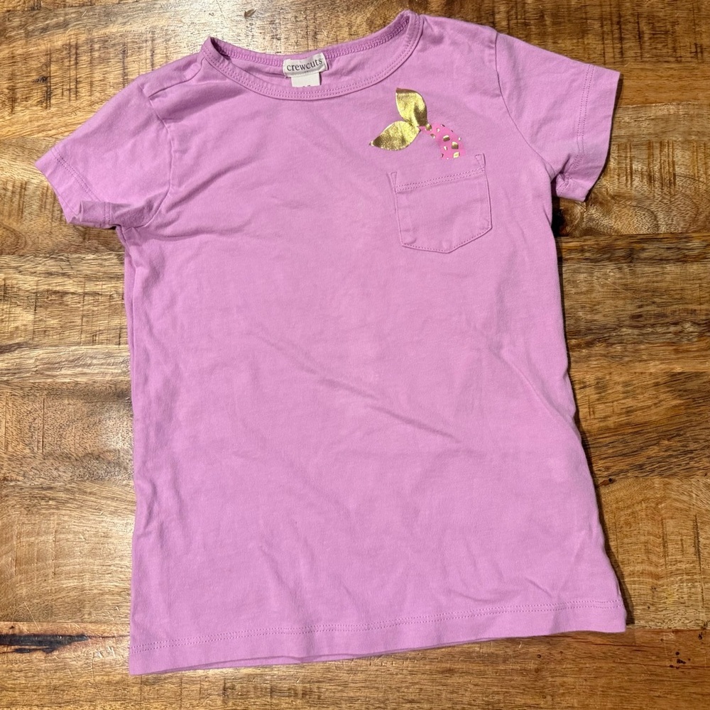 Crewcuts Short Sleeve Mermaid Tail Pocket Shirt Size 6-7